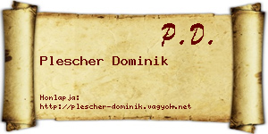 Plescher Dominik névjegykártya